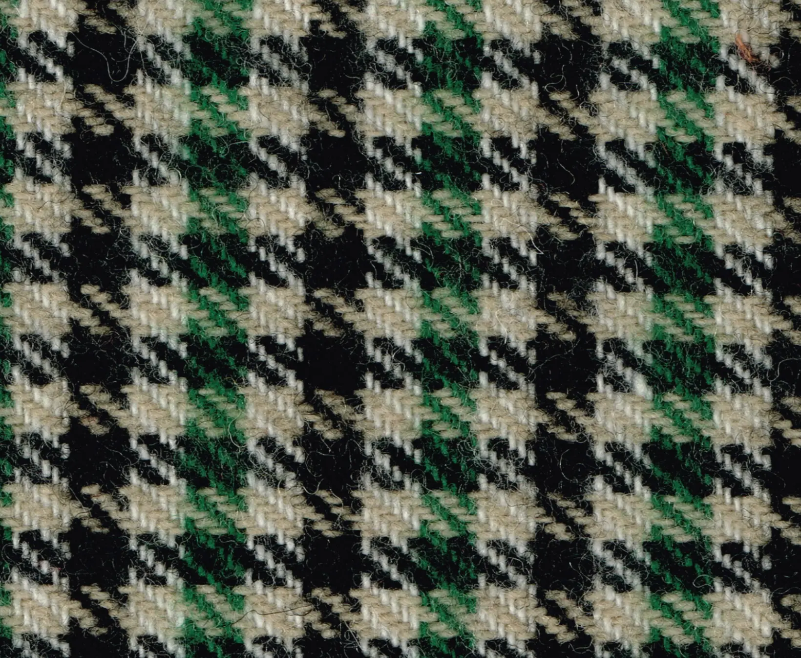 Pepita Green Black White fabric swatch
