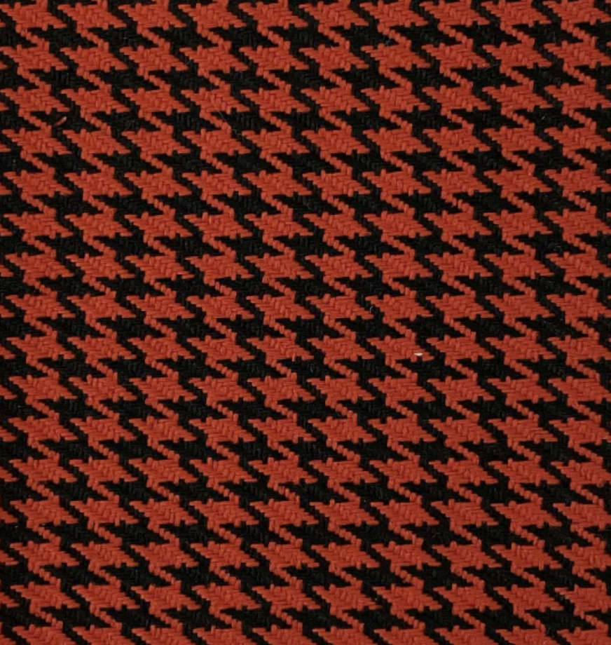 Houndstooth — Red / Black fabric swatch