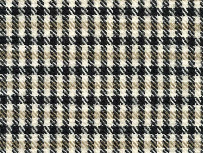Pepita — Black / White / Brown fabric swatch