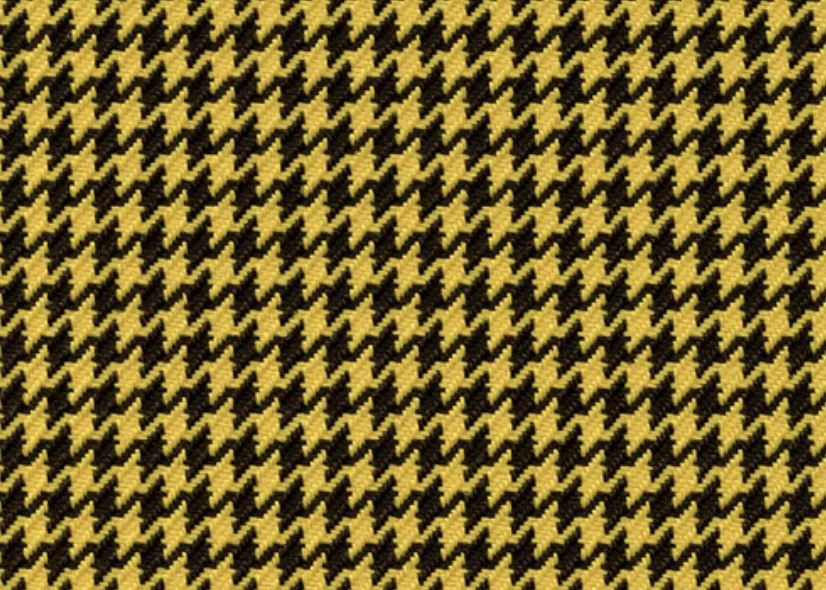 Houndstooth — Black / Yellow fabric swatch