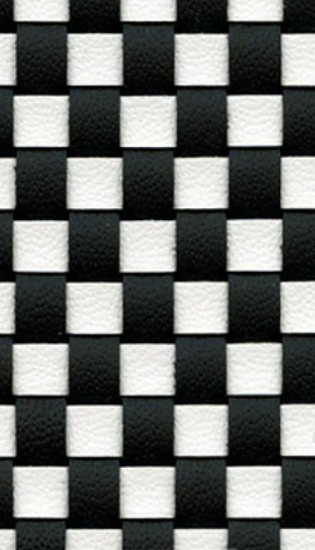 Woven Leather — Black / White fabric swatch